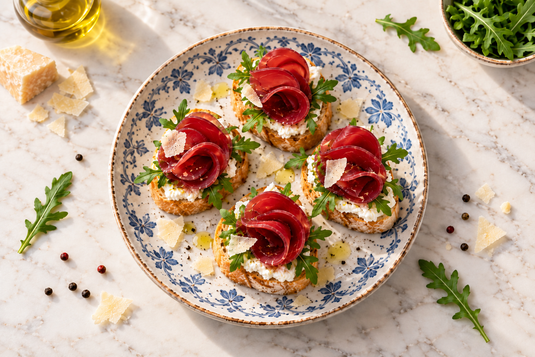 Crostini Chauds à la Bresaola Halal & Parmesan