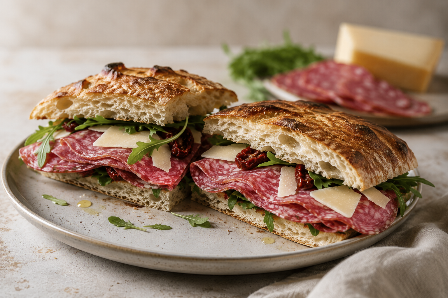 Sandwich Gourmet au Saucisson Halal de Milan et Pecorino