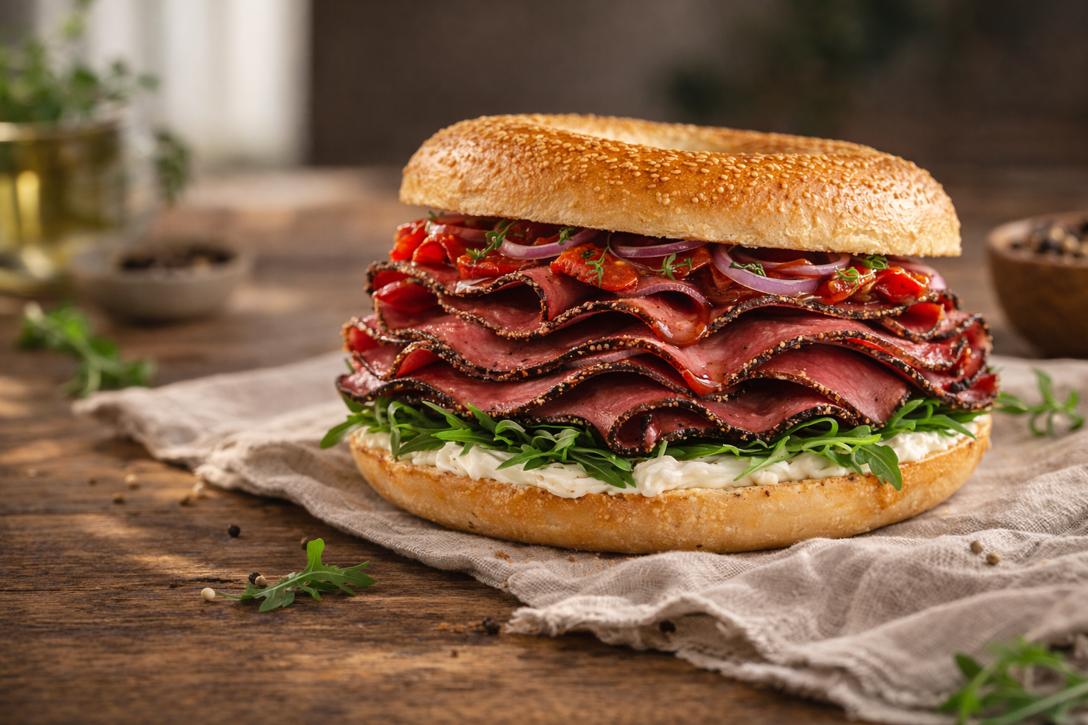 charcuterie halal premium - bagel pastrami