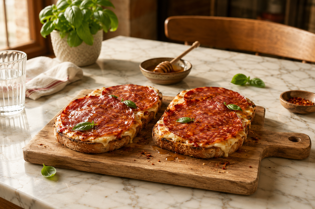 Toasts Chauds au Pepperoni Halal Réserve & Miel Épicé