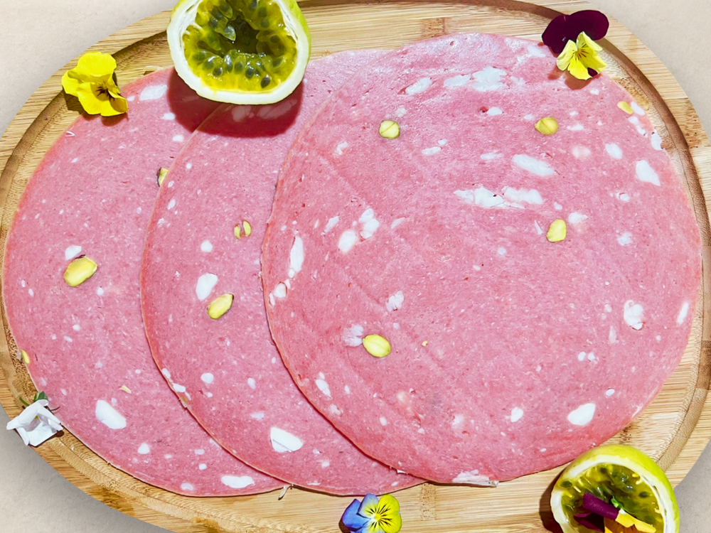 Mortadelle fine de veau halal à la pistache en tranches